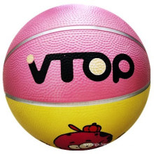 Pink Yellow Connection Strap Rubber Basketball Toys